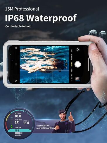 Lanhiem 10.5" Large Waterproof Phone Pouch, 2 Pack Universal IPX8 Waterproof Dry Bag with Lanyard for iPhone 15 14 13 Pro Max, Samsung Galaxy S23 S22 Ultra, S23 FE, Pixel 8 Pro, Black+Black in Kuwait