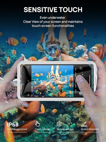 Lanhiem 10.5" Large Waterproof Phone Pouch, 2 Pack Universal IPX8 Waterproof Dry Bag with Lanyard for iPhone 15 14 13 Pro Max, Samsung Galaxy S23 S22 Ultra, S23 FE, Pixel 8 Pro, Black+Black in Kuwait