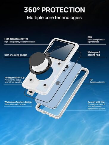 Lanhiem 10.5" Large Waterproof Phone Pouch, 2 Pack Universal IPX8 Waterproof Dry Bag with Lanyard for iPhone 15 14 13 Pro Max, Samsung Galaxy S23 S22 Ultra, S23 FE, Pixel 8 Pro, Black+Black in Kuwait