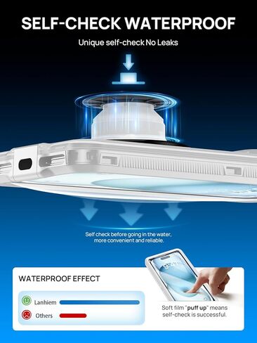 Lanhiem 10.5" Large Waterproof Phone Pouch, 2 Pack Universal IPX8 Waterproof Dry Bag with Lanyard for iPhone 15 14 13 Pro Max, Samsung Galaxy S23 S22 Ultra, S23 FE, Pixel 8 Pro, Black+Black in Kuwait