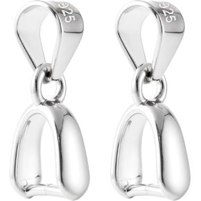 2 Pcs 925 Sterling Silver Pinch Bails for Jewelry Making, Necklace Pendant Clasp, Jewelry Making Supplies, Clasps for Jewelry Making, Earring, Necklace, Craft (Silver) in Kuwait