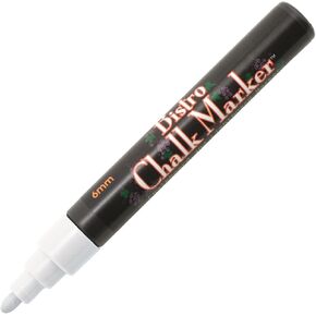 Uchida Bistro Chalk Marker, 6mm Tip, Erasable, Water-based, White, Qty:6 in Saudi Arabia
