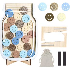 Reward Jar for Kids – Magnetic Wooden Behavior Chart and Incentive Jar with 25 Tokens, Stickers, Stand & Magnet – Positive Reinforcement Tool for Home, Toddlers or Classroom in Saudi Arabia