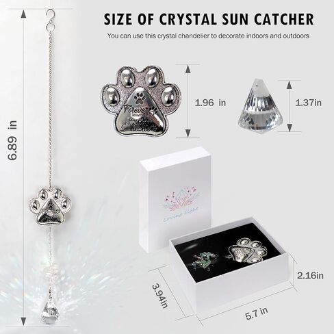 Pet Memorial Suncatcher - Loss of Pet Sympathy Gift for Dog and Cat Owners with Crystals, Indoor Window Suncatchers, Bereavement Gifts Dog Memorial (Transparent) in Saudi Arabia