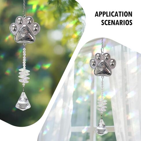 Pet Memorial Suncatcher - Loss of Pet Sympathy Gift for Dog and Cat Owners with Crystals, Indoor Window Suncatchers, Bereavement Gifts Dog Memorial (Transparent) in Saudi Arabia