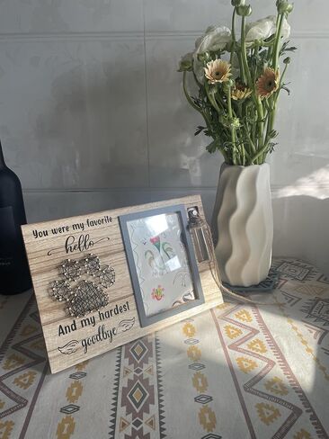 Dog Remembrance Gift Memorial Gifts for Dogs or Cats,Picture Frame with Paw Print Design,Loss of Dog Sympathy ,Wood Photo Display with Quote and Hair Keepsake Vial,a Grieving Friend Pet Lost Gift and Dead box (wood,4*6) in Saudi Arabia