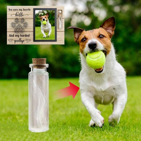 Dog Remembrance Gift Memorial Gifts for Dogs or Cats,Picture Frame with Paw Print Design,Loss of Dog Sympathy ,Wood Photo Display with Quote and Hair Keepsake Vial,a Grieving Friend Pet Lost Gift and Dead box (wood,4*6) in Saudi Arabia