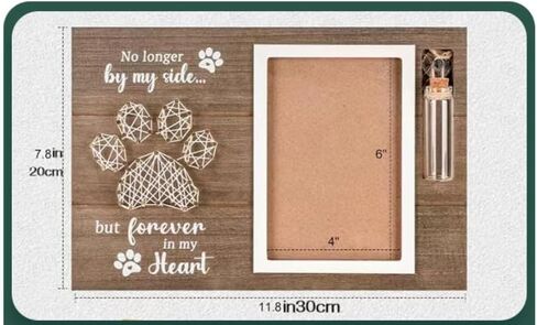 Dog Remembrance Gift Memorial Gifts for Dogs or Cats,Picture Frame with Paw Print Design,Loss of Dog Sympathy ,Wood Photo Display with Quote and Hair Keepsake Vial,a Grieving Friend Pet Lost Gift and Dead box (wood,4*6) in Saudi Arabia