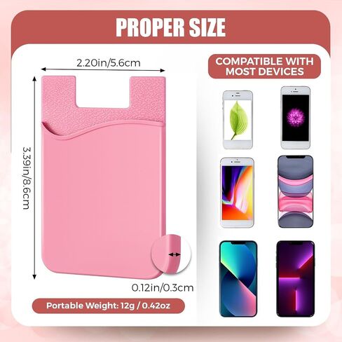 Frienda 24 Pcs Phone Card Holder Adhesive Silicone Wallet, Lovely Color | Stick-on Cellphone Credit Card Holder, Back of Phone Sleeve Bulk, Stick on Cellphone Cases, Compatible with Most Smartphone in Kuwait