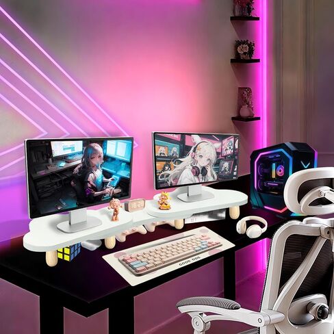 Monitor Stand Riser, Desktop Computer Stand for Desk Small Monitor Stand TV/Screen/PC/Laptop Riser Computer Stand Desktop Shelf, Desk Organizers and Accessories, Pink Desk Organizer (Pink, Single) in Saudi Arabia
