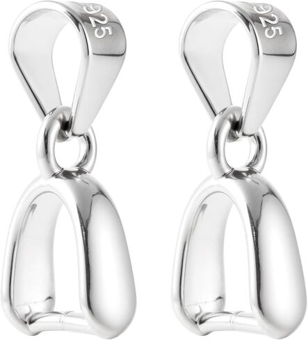 2 PCS 925 Sterling Silver Pinch Bails لصنع المجوهرات ، قلادة قلادة قلادة ، مصنع المجوهرات ، مستلزمات لصنع المجوهرات ، قرط ، قلادة ، مركبة (فضية) in Saudi Arabia