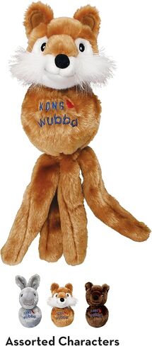 لعبة Kong Wubba Friend Dog Toy - تفاعلية رائعة مع ذيول السحب لجلبها ومضغها ولعبها - شخصية متنوعة - الثعلب أو الأرنب أو الدب (كبير جدًا) in Kuwait