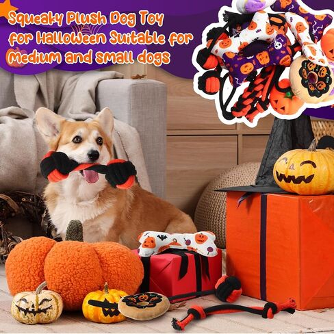 16 PCS Halloween Dog Advent Calendar 2025 Squeaky Toys Pumpkin Ghost Interactive Ball and Bones Agm For Small Medium Exper Gare Guppy Buppy Heagh Hight (Halloween) in Kuwait