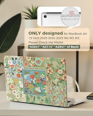 iLeadon Compatible with MacBook Air M4 Case, 2025 2024 2023 Release A3241 A3114 A2941 M4 M3 M2, Plastic Hard Shell Cases+Keyboard Cover, MacBook Air 15 inch Case Protective Cute (Green) in Saudi Arabia