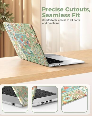 iLeadon Compatible with MacBook Air M4 Case, 2025 2024 2023 Release A3241 A3114 A2941 M4 M3 M2, Plastic Hard Shell Cases+Keyboard Cover, MacBook Air 15 inch Case Protective Cute (Green) in Saudi Arabia