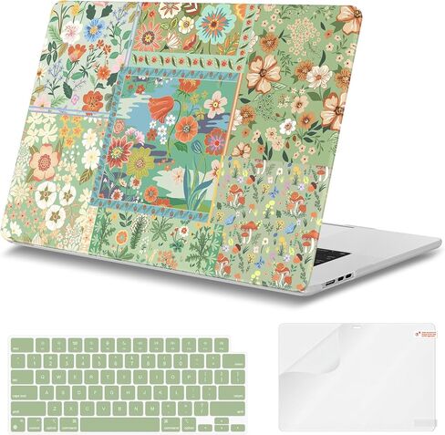 iLeadon Compatible with MacBook Air M4 Case, 2025 2024 2023 Release A3241 A3114 A2941 M4 M3 M2, Plastic Hard Shell Cases+Keyboard Cover, MacBook Air 15 inch Case Protective Cute (Green) in Saudi Arabia
