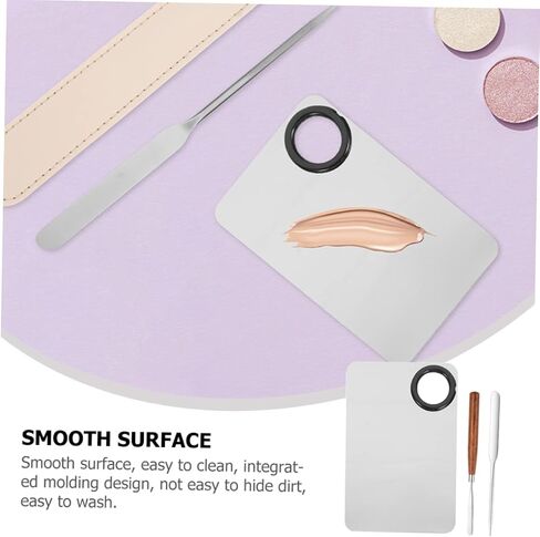 لوحة خلط Makeup Foundation Generic 1SET مع ملعقة سهلة لوحة خلط ألوان نظيفة لمزج صبغة المكياج والاستخدام الشخصي in Saudi Arabia