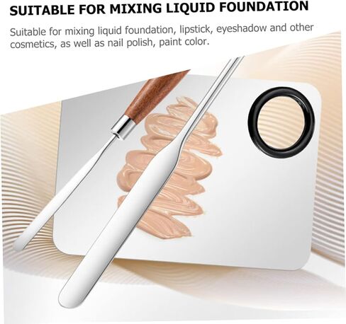 لوحة خلط Makeup Foundation Generic 1SET مع ملعقة سهلة لوحة خلط ألوان نظيفة لمزج صبغة المكياج والاستخدام الشخصي in Saudi Arabia