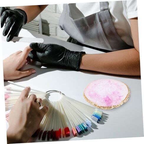 2pcs راتنجات ذهبية الأظافر ألواح خلط ألوان لعرض مانيكير لتنظيفها لمزج أحمر الشفاه طلاء الأظافر in Saudi Arabia