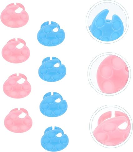 NOLITOY 20PCS Cartoon Nail Art Ring صواني خلط ملونة متنوعة لسهولة التطبيق وعرض مستلزمات مانيكورات مهنية متينة in Kuwait