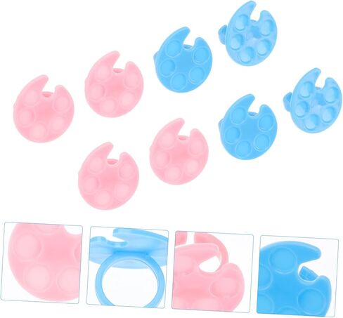 NOLITOY 20PCS Cartoon Nail Art Ring صواني خلط ملونة متنوعة لسهولة التطبيق وعرض مستلزمات مانيكورات مهنية متينة in Kuwait