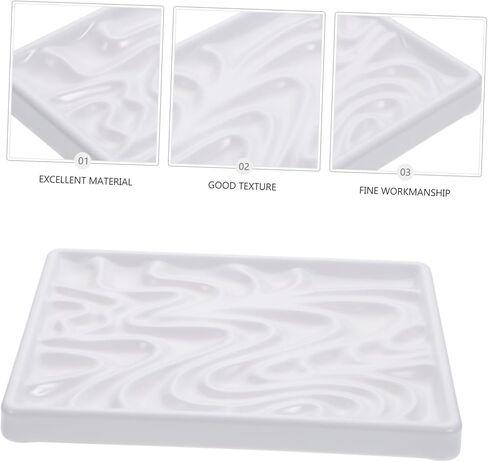 Homoyoyo Wavy Ceramic Paint Tray for Artists 1-Piece Gouache Mixing Palette Sturdy Porcelain Watercolor Mixing Plate for Painting and Drawing in Saudi Arabia