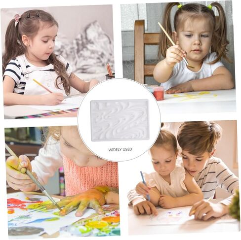 Homoyoyo Wavy Ceramic Paint Tray for Artists 1-Piece Gouache Mixing Palette Sturdy Porcelain Watercolor Mixing Plate for Painting and Drawing in Saudi Arabia
