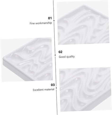 Homoyoyo Wavy Ceramic Paint Tray for Artists 1-Piece Gouache Mixing Palette Sturdy Porcelain Watercolor Mixing Plate for Painting and Drawing in Saudi Arabia