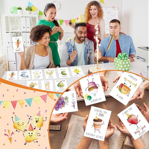 36 حزمة بطاقات عيد ميلاد مضحكة مع مظاريف وملصقات 20 تصاميم فريدة من نوعها عيد ميلاد سعيد كبير حيوان لطيف فاكهة فاكهة BDAY بطاقات الأطفال in Saudi Arabia