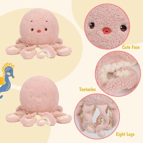 Pink Octopus Plush Pillow Soft Studed Animal Toy Cute Octopus Plush Toy District Histridge Higds for Kids in Kuwait