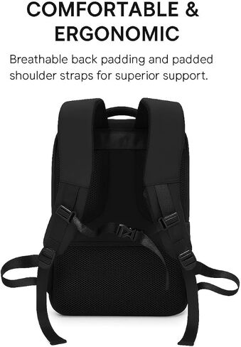 حقيبة ظهر Backpack Smart Business Smart-حقيبة كمبيوتر محمول سفر مقاومة للماء لـ 17.3 "مع ميناء شحن USB-تصميم عالي التقنية للعمل والسفر in Saudi Arabia
