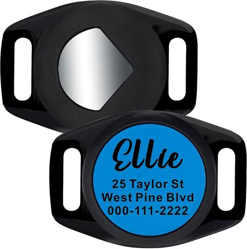 حامل شخصي يناسب Airtag Custom Custom Dog Dog Case for Slide Slide على حامل العلامات المخصص لـ Airtag Dog Cog Locator Tracker ل CAG Dog Cat (ARC ، Blue) in Kuwait