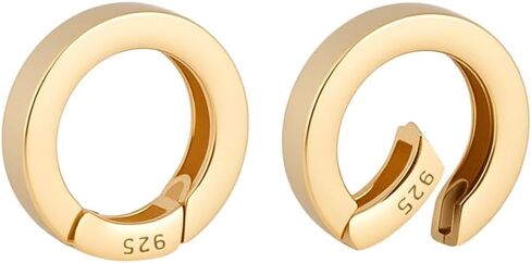 Ph Pandahall 2pcs 925 Sterling Silver Spring Clasp Clasp Gold Gring Gate ، 12 مم بوابة زنبركية ، موصل Clasp Clasp Fring for Necklace Pendents Pendents Make Jewelry Making in Saudi Arabia