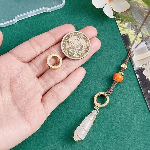 Ph Pandahall 2pcs 925 Sterling Silver Spring Clasp Clasp Gold Gring Gate ، 12 مم بوابة زنبركية ، موصل Clasp Clasp Fring for Necklace Pendents Pendents Make Jewelry Making in Saudi Arabia