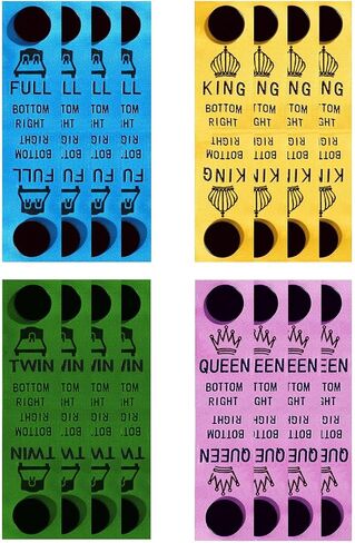 Bed Sheet Organizer Labels,Color-Coded Snap-On Tags,Easy Size Identification & Bed-Making Direction – Machine Washable & Reusable (Mix 16PCs) in Saudi Arabia