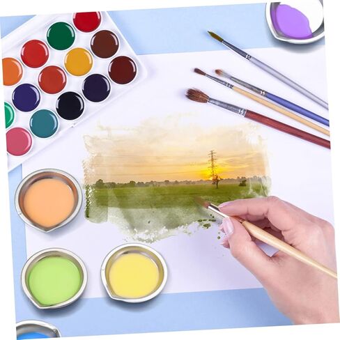 18pcs صواني ألوان مائية للفنانين طلاب لوحات دائمة متينة للطلاء لألواد الزيت المائي استخدم إمدادات فنية متعددة الوظائف للمدرسة والمنزل in Kuwait