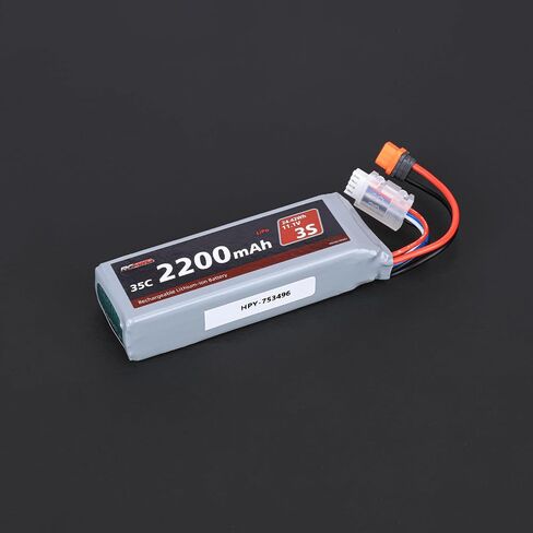 RCAWD 11.1V Lipo Battery 3S 35C 2200mAh with JST Plug IC2 Connector 3S 11.1V 1.6A Charger for Arrma Grom Mojave Typhon BLX Series Upgrades Part in Saudi Arabia