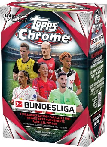 Topps Chrome Bundesliga Season 2024/25 Football Value Box - 7 Packs per Box - 4 Cards per Pack in Saudi Arabia