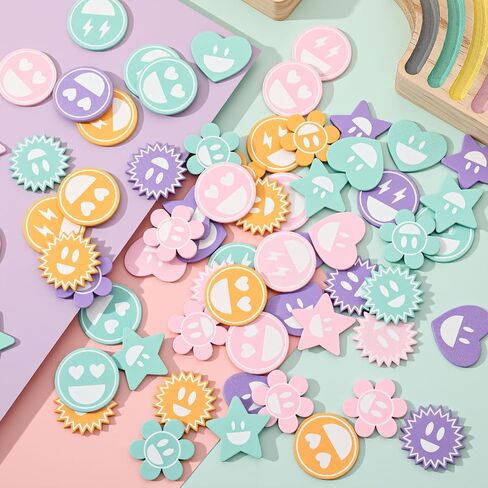BOKON 200 PCS مكافأة الرموز الرموز الرموز الرموز لمكافأة السلوك للأطفال الرموز الخشبية الرموز الخشبية للطلاب المدرسي المدرسي الحافز لوازم تدريب السلوك جيد (ملون ، نجم) in Kuwait