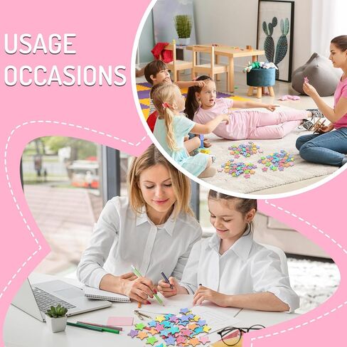45 PCS Glitter Star Extra Tokens for Reward Jar Macaron Macaron Star Shape Wooden Redouts الرموز المميزة مع جيب الكتان للعودة إلى مدرس الطالب في الفصل الدراسي in Saudi Arabia