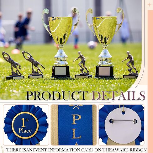 MTLEE 12 Pcs Award Ribbons 1st 2nd 3rd Place Ribbon Participation First Second Third Medal Rosette Winner Prize for School Classroom Recognition, Blue, Red, White, 6.5 x 3 Inch in Saudi Arabia