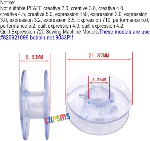 CKPSMS Brand - #9033P BOBBINS Plastic Compatible with/Replacement for PFAFF Brand 1469 1471 1472 1473 1475 1475CD 1520 Select 3.0 1069 6250 6270 Creative 2134 + (30PCS+Box) in Saudi Arabia