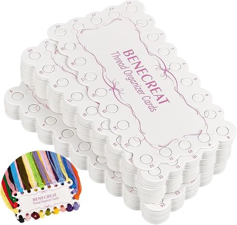Benecreat 36pcs 18-Position Position Progrovery Thread Organizer Cards ، 5.9x3inch paper thread boards ، floss bobbins for cross stitch stitch thread storage craft diy sewing in Saudi Arabia