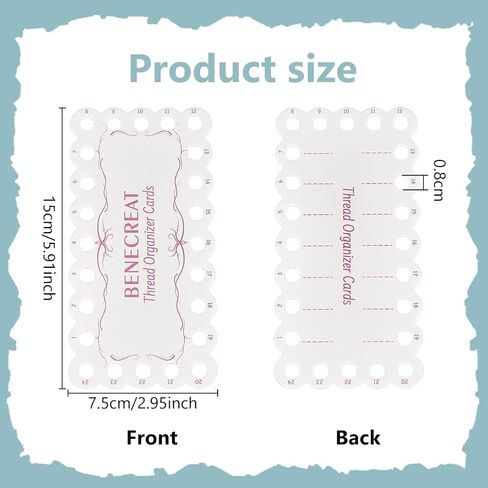 Benecreat 36pcs 18-Position Position Progrovery Thread Organizer Cards ، 5.9x3inch paper thread boards ، floss bobbins for cross stitch stitch thread storage craft diy sewing in Saudi Arabia