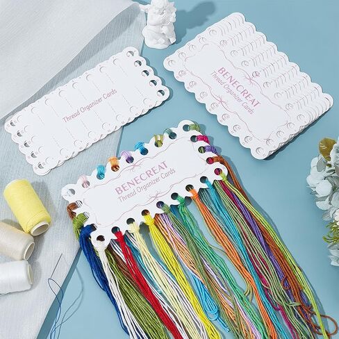 Benecreat 36pcs 18-Position Position Progrovery Thread Organizer Cards ، 5.9x3inch paper thread boards ، floss bobbins for cross stitch stitch thread storage craft diy sewing in Saudi Arabia