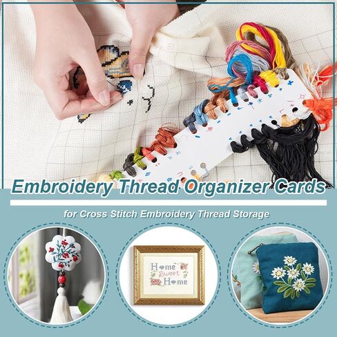 Benecreat 36pcs 18-Position Position Progrovery Thread Organizer Cards ، 5.9x3inch paper thread boards ، floss bobbins for cross stitch stitch thread storage craft diy sewing in Saudi Arabia