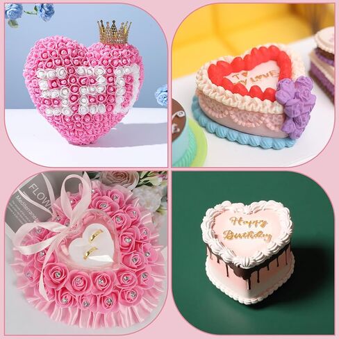 Gorgecraft 6pcs أقراص الرغوة أشكال القلب طراز 4 بوصة أبيض خفيف الوزن البوليسترين ستيرو ، دمية دمية ممارسة الكعكة زخرفة لتزيين كعكة الزفاف عيد الحب in Saudi Arabia