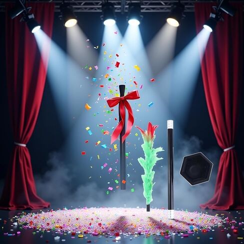 عصا السحرية إلى مجموعة خدعة الزهور ، التزم بـ Rose Magic Tricks Magic Wand to Flower Easy Magic Tricks Funny Toys عرض الأداء للبالغين المراهقين الساحرات إكسسوارات سحرية وإكسسوارات in Saudi Arabia