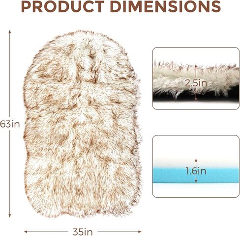 سرير كلب فرو 50 بوصة من الكلاب الكبيرة/المتوسطة الكلاب العظمية مع الفراء الرقيق الرقيق ورغوة الذاكرة الناعمة لتخفيف آلام المفاصل ، قابلة للغسل في الآلة ومقاومة للماء أبيض أبيض مع اللون البني in Kuwait