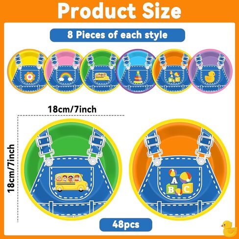 48Pcs Girls Birthday Plates for Party Cartoon Teacher Dessert Plates Girl Happy Birthday Decorations English Teacher Supplies for Baby Shower Boys Girl Cartoon Party Décor in Saudi Arabia